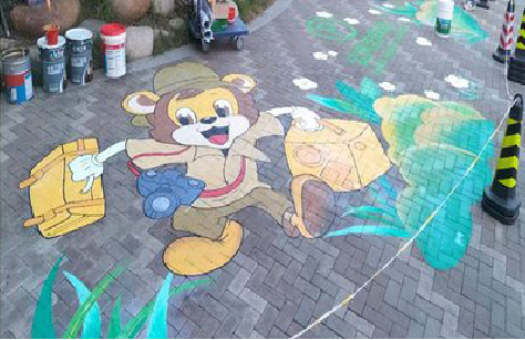 施秉夏季画地面彩绘会遇到的问题