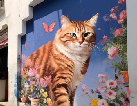 施秉自己绘制有个性的手绘墙