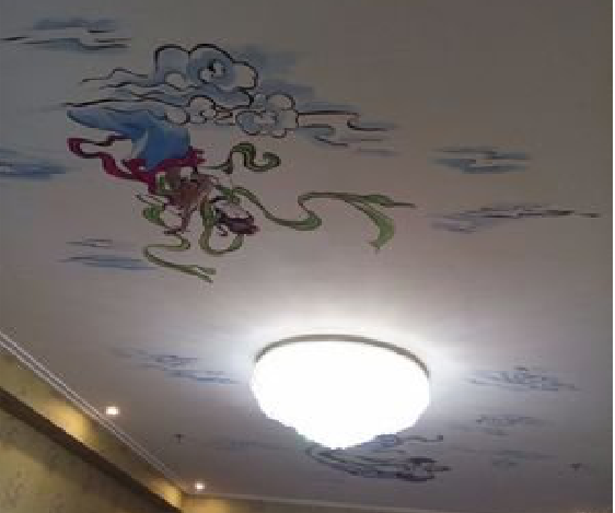 施秉如何快速绘制天花板上的手绘墙？