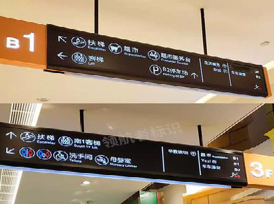 施秉如何通过商场标识牌引导客流分布？